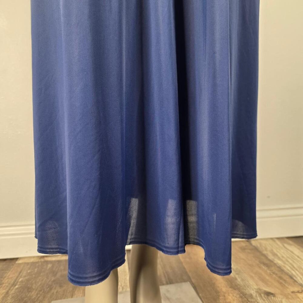 Vintage Lace Nightgown Maxi Maikmade Navy Romantic Cottagecore Nylon Sleeveless - Picture 6 of 10